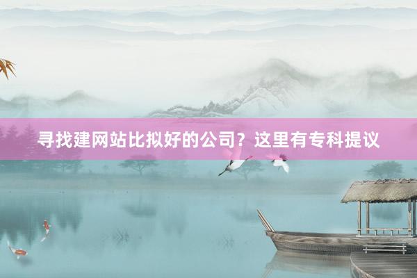 寻找建网站比拟好的公司？这里有专科提议