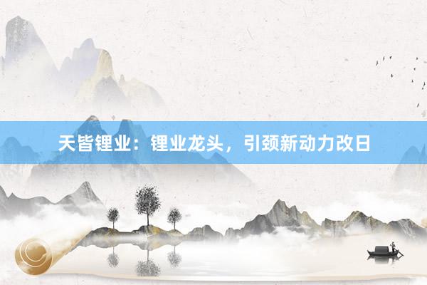 天皆锂业：锂业龙头，引颈新动力改日